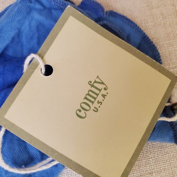 Comfy USA Blue Striped Tunic Tee High Low Asymmetric Dolman T-shirt sz M NEW - Picture 5 of 6